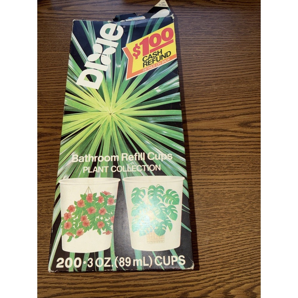 Vintage Dixie Cups 3 oz Bathroom Cups Plant Coll. 200 Cup  Pkg Partial W/ 112